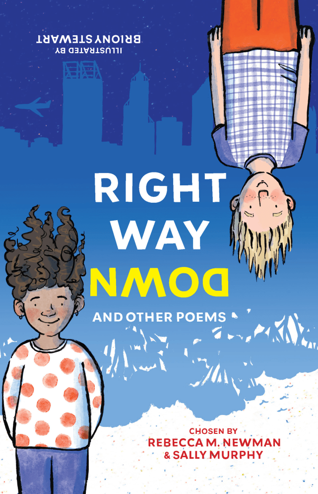 The cover of a children's poetry anthology: Right Way Down and Other Poems